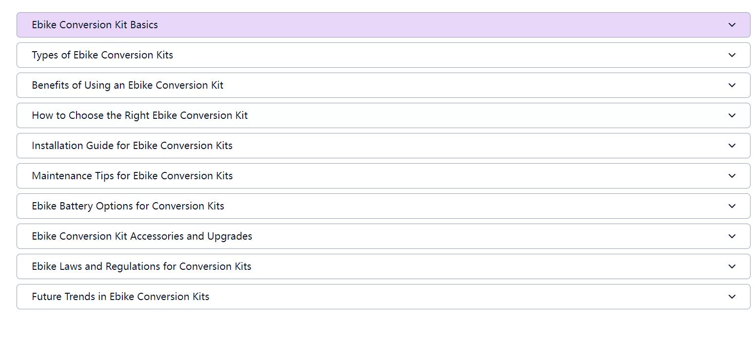 ebike conversion kit AI SEO